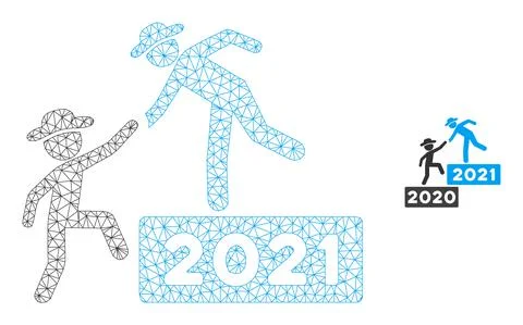 2021 Business Training Vector Mesh Network Model Ilustración de archivo