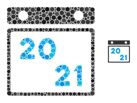 2021 Calendar Collage of Circle Points 스톡 일러스트