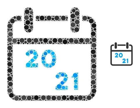 2021 Calendar Composition of Circle Dots Illustrazione stock