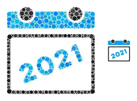 2021 Calendar Composition of Round Dots Stock Illustration
