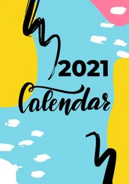 2021 calendar cover. Vector abstract graphic design. Monthly calendar. Stock Illustration