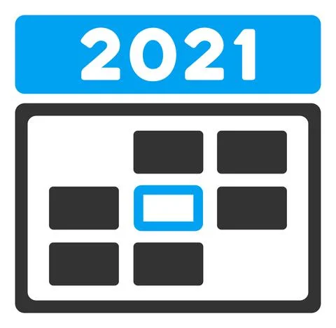 2021 Calendar Day Vector Flat Icon Stock Illustration