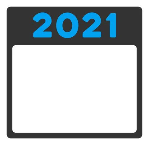 2021 Calendar Page Vector Flat Icon Stock Illustration