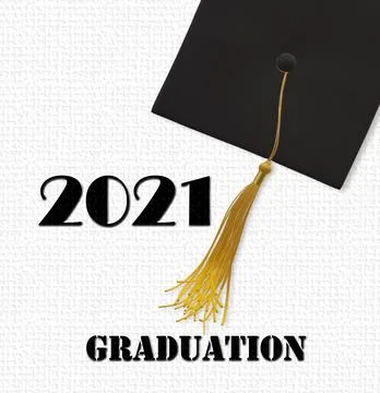 2021 class graduation on blue Stock Illustration