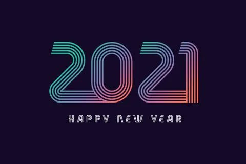 2021 colored lines Illustrazione stock