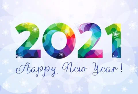 2021 colored snow background Illustrazione stock