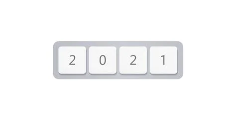 2021 computer keyboard buttons, New Year numbers, cover minimal design for Stock Illustration