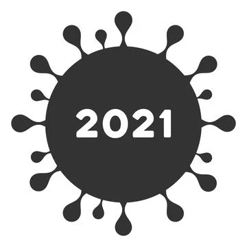 2021 Coronavirus Vector Flat Icon Stock Illustration