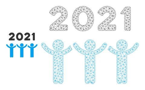 2021 Dancing People Vector Mesh Carcass Model Illustrazione stock