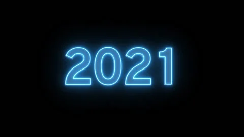 2021 date numbers with neon effect Stock Footage 132275901