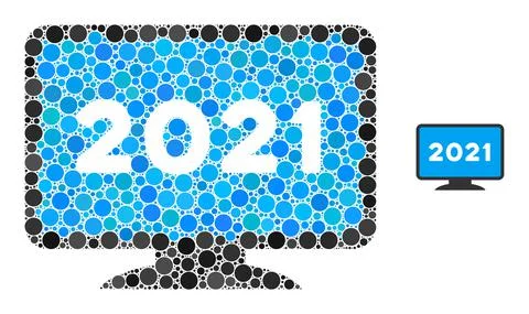 2021 Display Screen Mosaic of Round Dots Stock Illustration