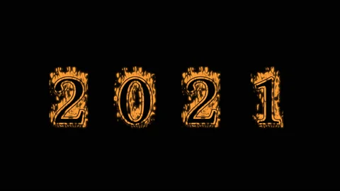 2021 fire text effect black background Stock Footage 136066238