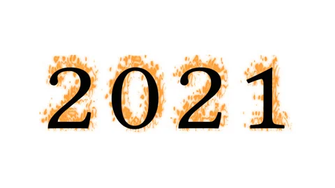 2021 fire text effect white isolated background Stock Footage 138071779