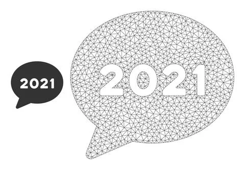 2021 Forum Message Vector Mesh 2D Model Stock Illustration