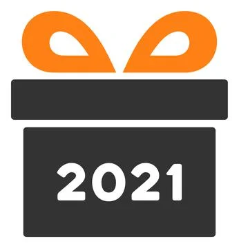2021 Gift Vector Flat Icon Stock Illustration
