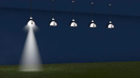 2021 on a grass with spotlights Stock Footage 132966694