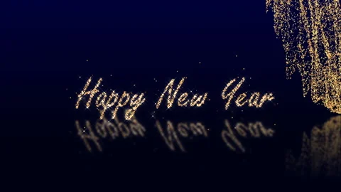 2021 Happy New Year. Gold glitter on dark blue. Stock Footage 136351253