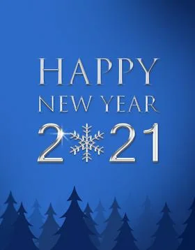 2021, Happy New Year , holiday text design Stock Illustration