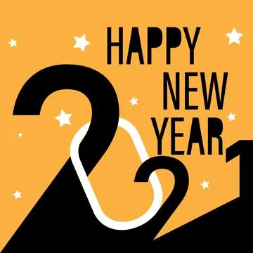 2021 Happy New Year logo text design for greeting card, calendar or any desig Stock Illustration