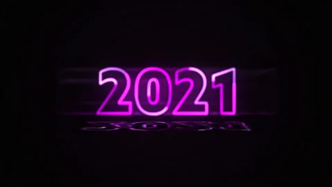 2021 happy new year neon pink Stock Footage