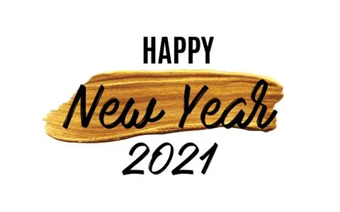 2021 Happy New Year script text hand lettering. Design template Celebration イラスト素材