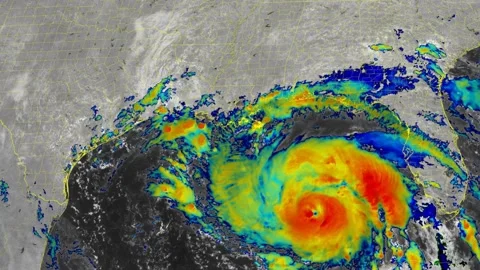 2021 Hurricane Ida time lapse satellite imagery Stock Footage 159853395