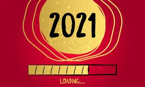 2021 Loading Concept With A Progress Bar Illustrazione stock