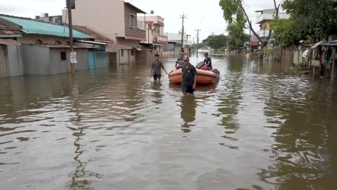 2021 Maharashtra floods Stock Footage 158472653