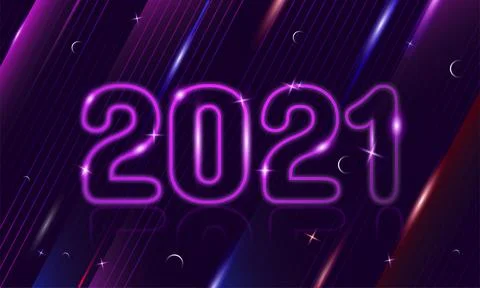2021 neon light background Stock Illustration