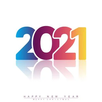 2021 New Year card with gradient text. Vector Illustrazione stock