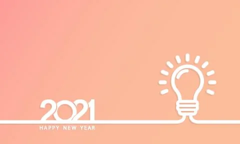 2021 new year creativity light bulb inspiration ideas. Creative light bulb idea Stock Illustration