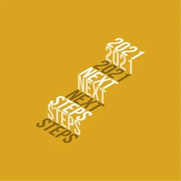 2021 New Year Next Steps Isometric stairs text effect Stock Illustration