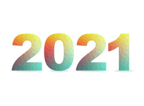2021 new year vector template. colorful polygonal logotype design. Modern geo Stock Illustration