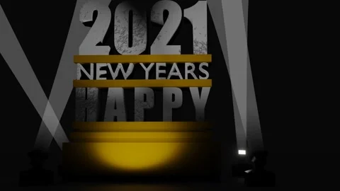 2021 NEWYEARS HAPPY TEXT 3D RENDER ANIMATION Stock Footage 143126790