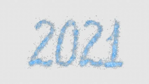 2021 number animation and falling snowflakes on transparent background Stock Footage 142499676