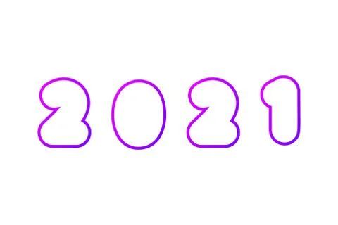 2021 numbers in super mega bold modern colorful font Stock Illustration