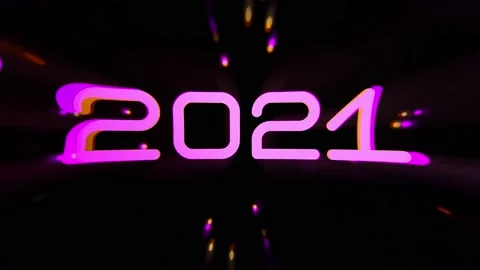 2021 with Pink Twinkling lights loop Stock-Footage 144767422