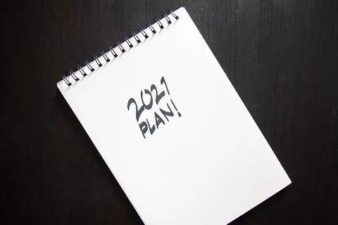 2021 plan notepad list concept, handwriting notepad. Inscription "2021 Plan"  Stock Photos