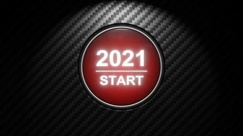 2021 - Press the start button. Concept of the New Year. 3D illustration Stock Illustration