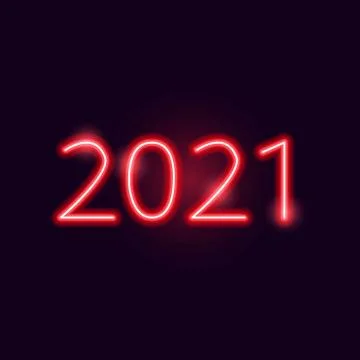 2021 Red Neon Stock Illustration