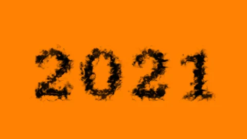 2021 smoke text effect orange isolated background Stock Footage 138722301