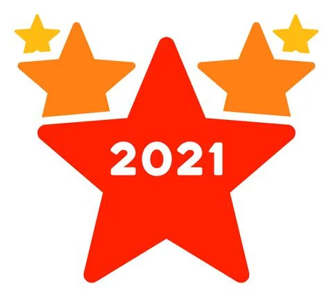 2021 Star Hit Parade Vector Flat Icon Stockillustratie