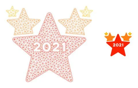2021 Star Hit Parade Vector Mesh Wire Frame Model Illustrazione stock