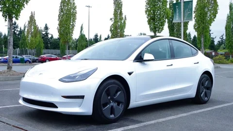 2021 Tesla Model 3 - Front Quarter Stock Footage 164502667