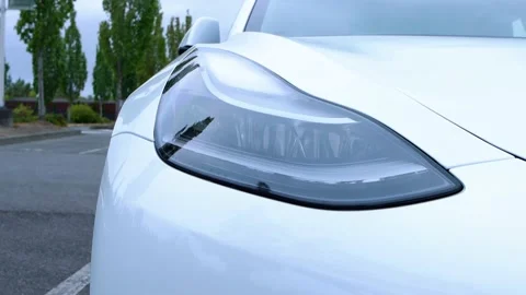 2021 Tesla Model 3 - Headlight Stock Footage 164507321