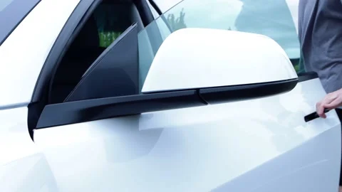 2021 Tesla Model 3 - Opening Driver Door Stock Footage 164506967