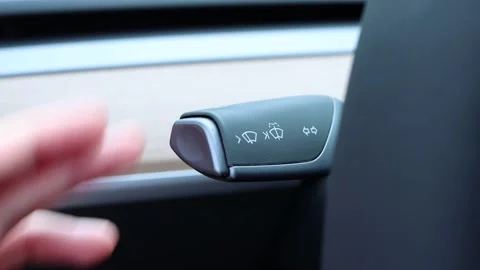 2021 Tesla Model 3 - Turn Signal Stock Footage 164576402