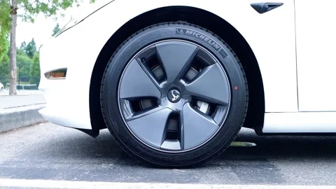 2021 Tesla Model 3 - Wheel Stock Footage 164507214