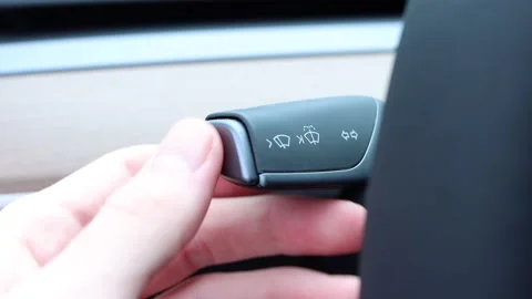 2021 Tesla Model 3 - Windshield Wipers Stock Footage 164576398