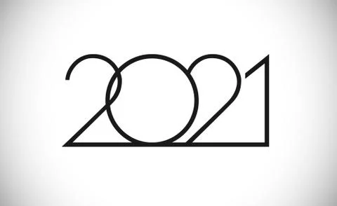2021 thin creative logo Illustrazione stock